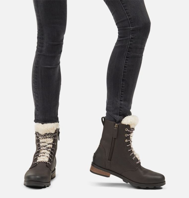 Botas De Invierno Sorel Mujer - Emelie™ Short Cozy Mid Negras Marrones - 01287-WGTH